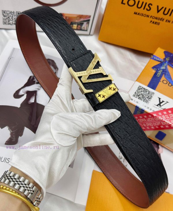 Belt LV Louis Vuitton's top tier replicaThe waistband is made of 100% cowhide, ensuring genu 9359m0de - Image 6