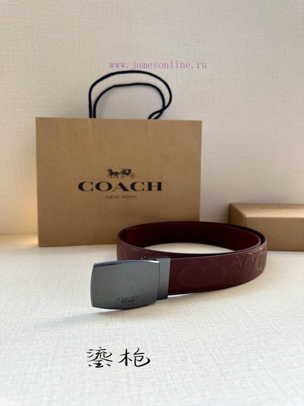 The 3.7cm wide COACH double-sided belt is made of sports calf leather and comes with a class 2ssn66of - Image 6