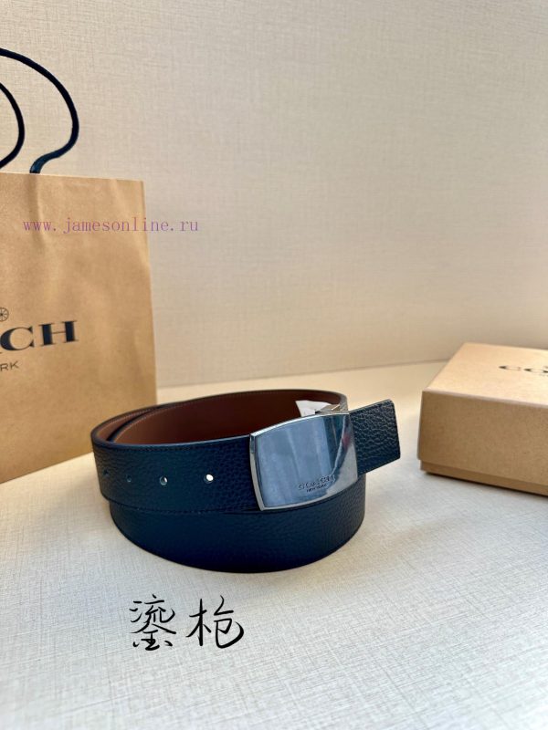 The 3.7cm wide COACH double-sided belt is made of sports calf leather and comes with a class octbvwlo - Image 6