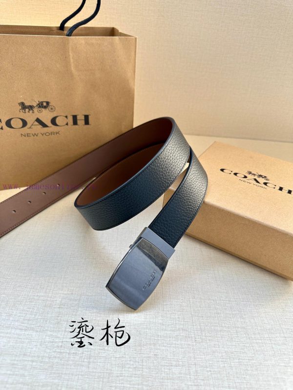 The 3.7cm wide COACH double-sided belt is made of sports calf leather and comes with a class octbvwlo - Image 7