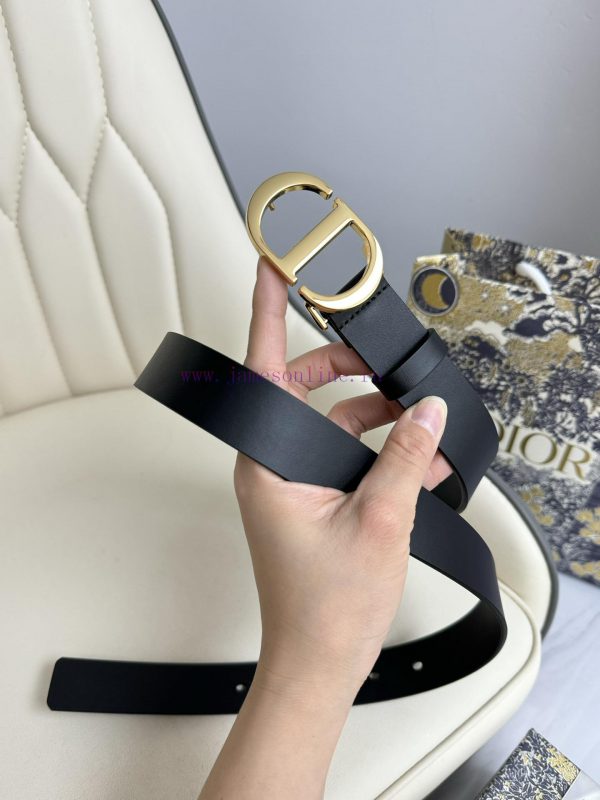 Dior 3.0cm belt with double-sided original cowhide and CD signature buckle mpofi2a3 - Image 3