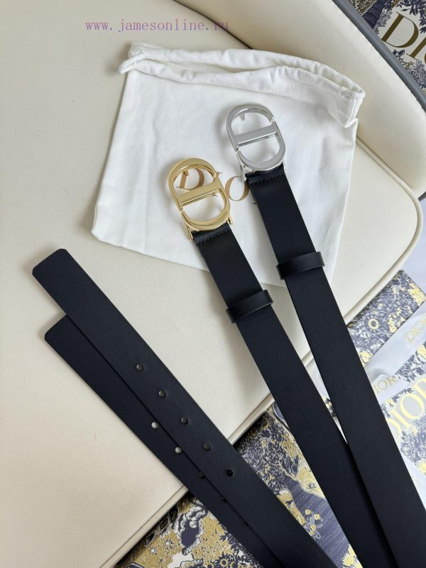 Dior 3.0cm belt with double-sided original cowhide and CD signature buckle mpofi2a3 - Image 10