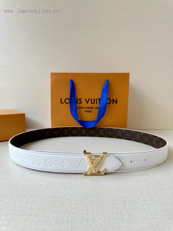 The 3.0-wide LV Flowergram double-sided belt is made of Monogram canvas and Monogram embosse htlgthk2