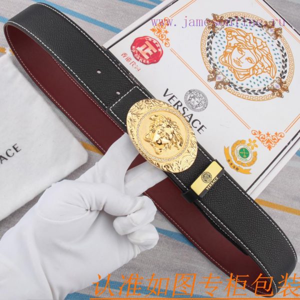 Belt belt Versace cowhide beltMen's belt material: 100% head layer cowhide belt, guaranteed cg9mg7xf - Image 3
