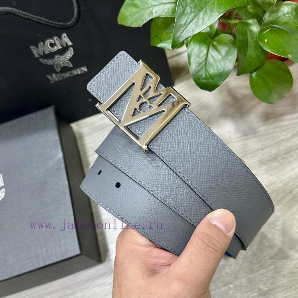 MCM 40MM wide double-sided original calf leather with a single ruthenium palladium plated bu 8k8t5vo1