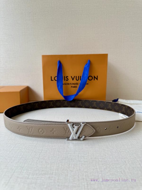 The 3.0-wide LV Flowergram double-sided belt is made of Monogram canvas and Monogram embosse b76xd8pr