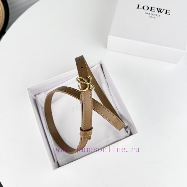 Loewe W2024Ss autumn and winter new smooth calf leather belt with L letter combination needl oxwu61pw - Image 6