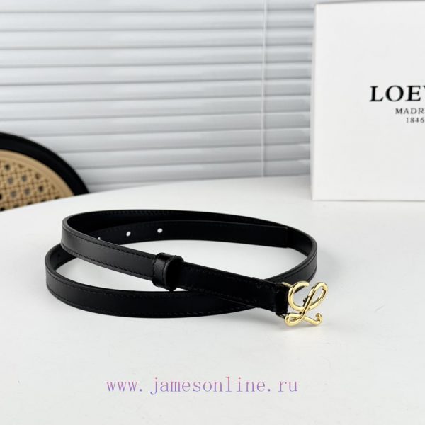 Loewe W2024Ss autumn and winter new smooth calf leather belt with L letter combination needl 2h10iria - Image 3