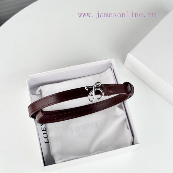 Loewe W2024Ss autumn and winter new smooth calf leather belt with L letter combination needl phl2ej4n - Image 5