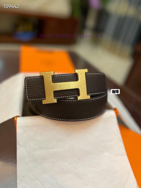 3.8cm, Hermes/Hermes Classic H brushed gold/palladium buckle, imported togo leather lining, 92x7xgxl
