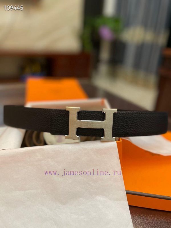 3.8cm, Hermes/Hermes Classic H brushed gold/palladium buckle, imported togo leather lining, v7lhtibb - Image 4