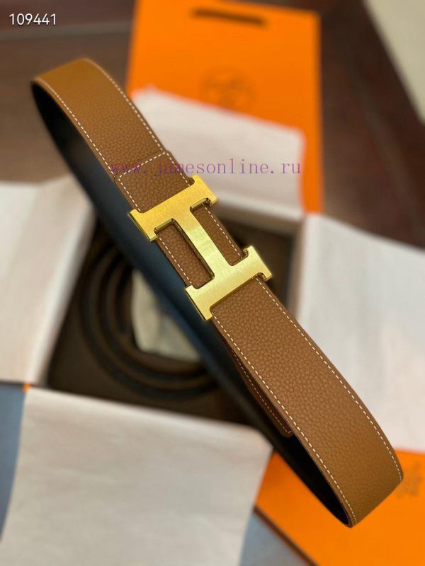 3.8cm, Hermes/Hermes Classic H brushed gold/palladium buckle, imported togo leather lining, o6papt10