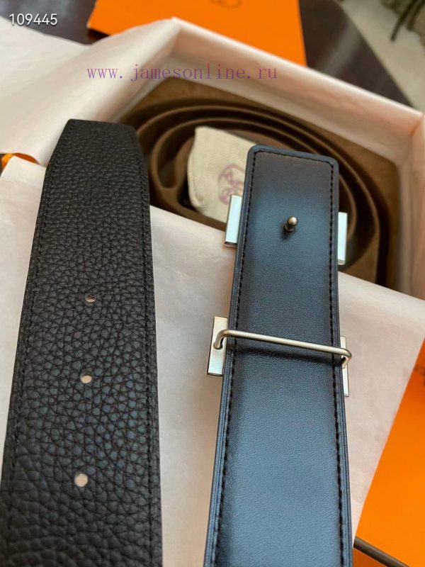3.8cm, Hermes/Hermes Classic H brushed gold/palladium buckle, imported togo leather lining, v7lhtibb - Image 6