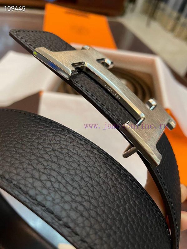3.8cm, Hermes/Hermes Classic H brushed gold/palladium buckle, imported togo leather lining, v7lhtibb - Image 7